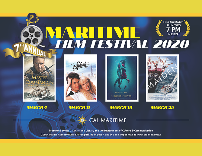 Maritime film festival poster with pictures of movies
