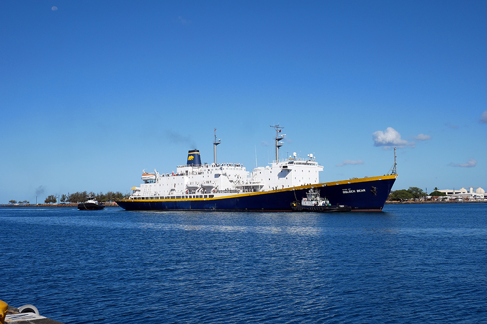 Training Ship Golden Bear out on the water