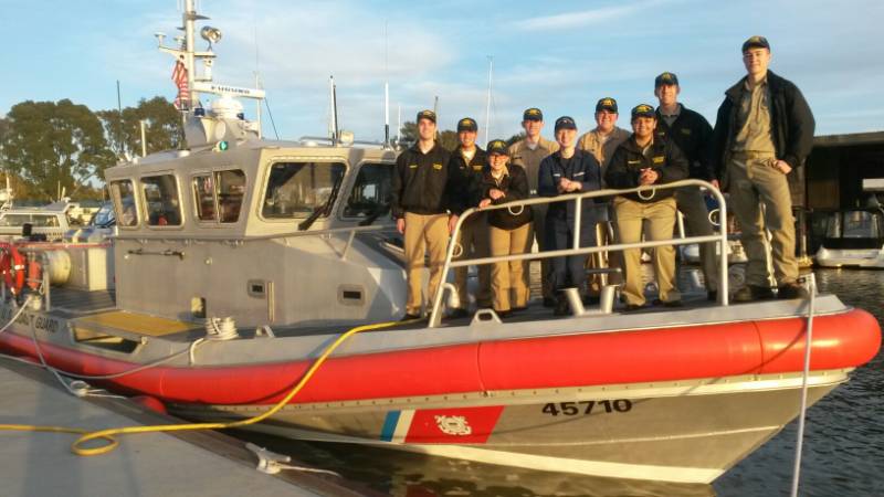 Group of cadets on boat