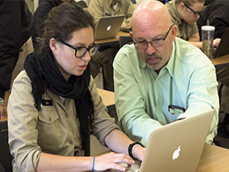 Cadet studies in a classroom