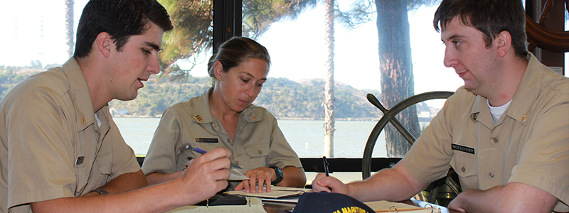 Cadets studying