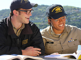  Two students studying together