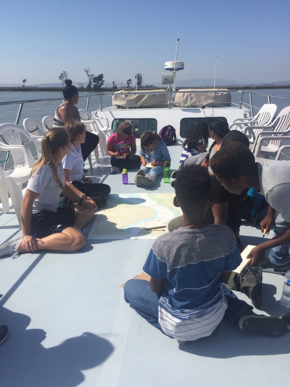 Students on boat