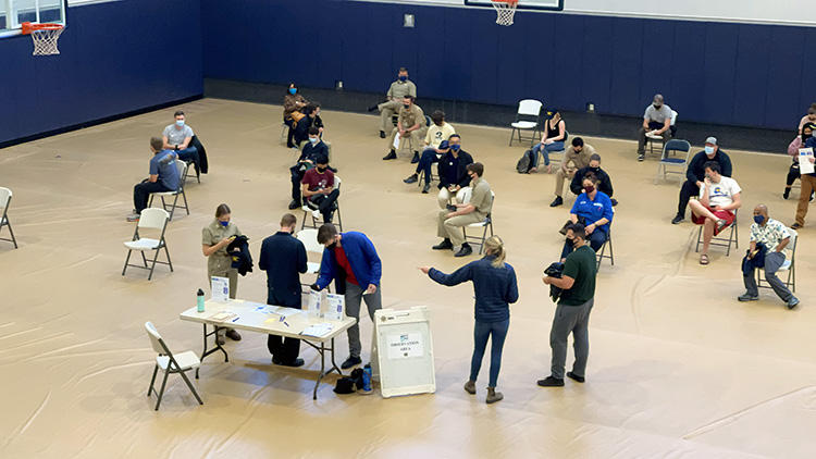 Campus community receiving vaccinations at PEAC