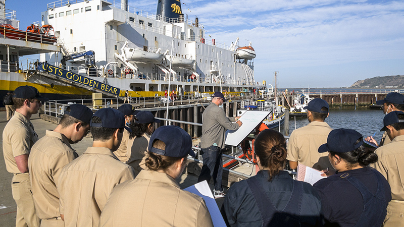 Cadets with professor