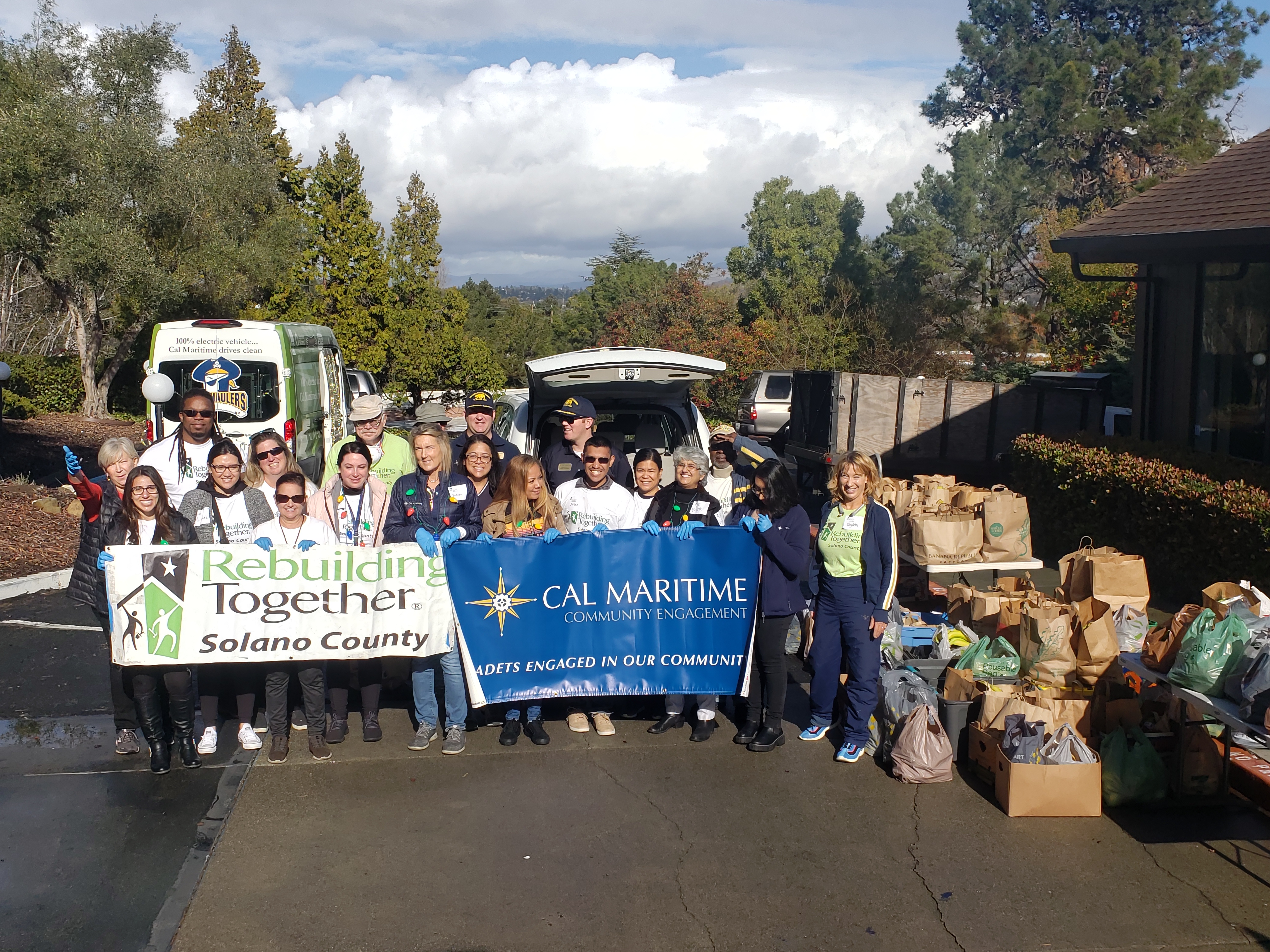 Cadet Leadership & Development staff assist with Rebuilding Together Solano County (RTSC) at Carquinez Highlands Mobile Home Park.