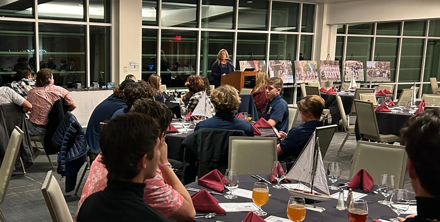 Cadet-athletes that competed on one of Cal Maritime's six fall teams were honored for their academic and athletic excellence during the second-annual Fall Athletics Banquet, on December 10 inside the Compass Room.