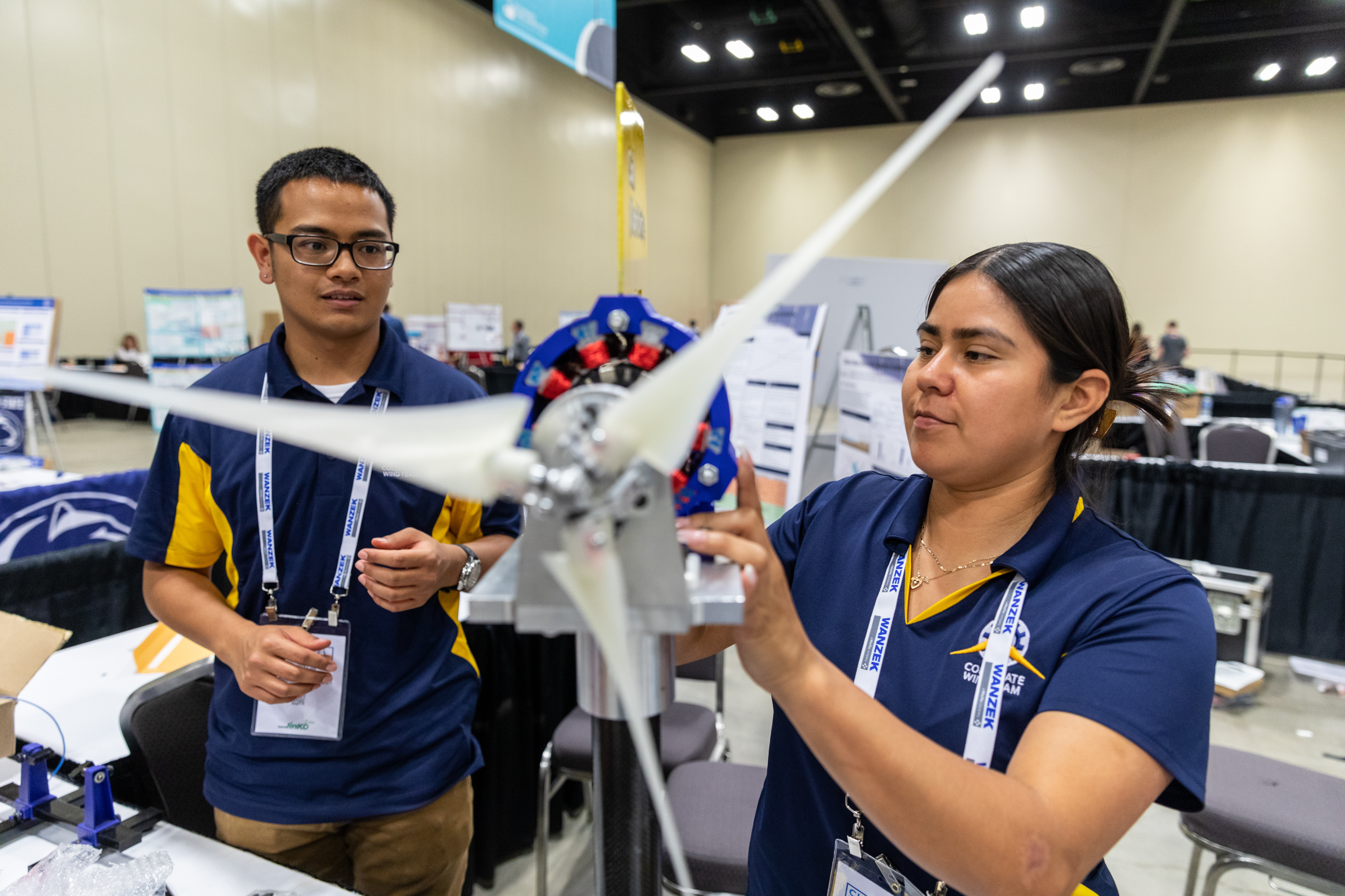 Two Cal Maritime cadets work on their project at the CWC.