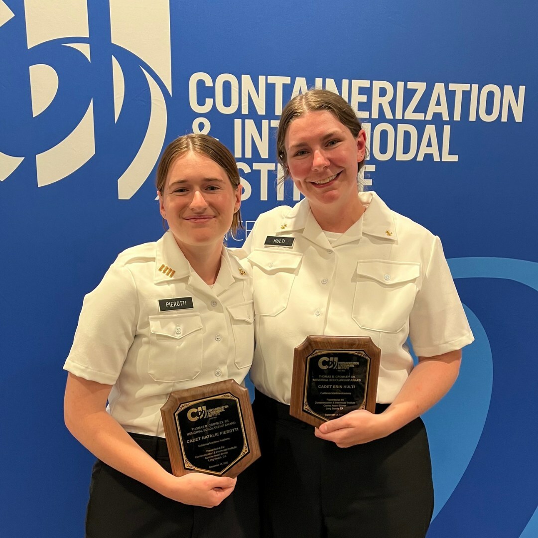 Crowley has awarded California State University Maritime Academy cadets Erin Hulti and Natalie Pierotti its Thomas B. Crowley Sr. Memorial Scholarships.