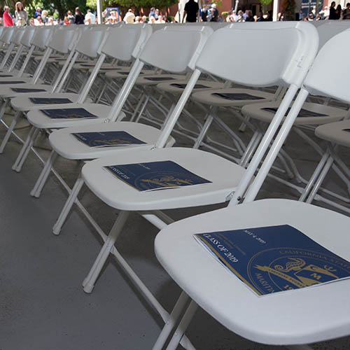 Diplomas on chairs