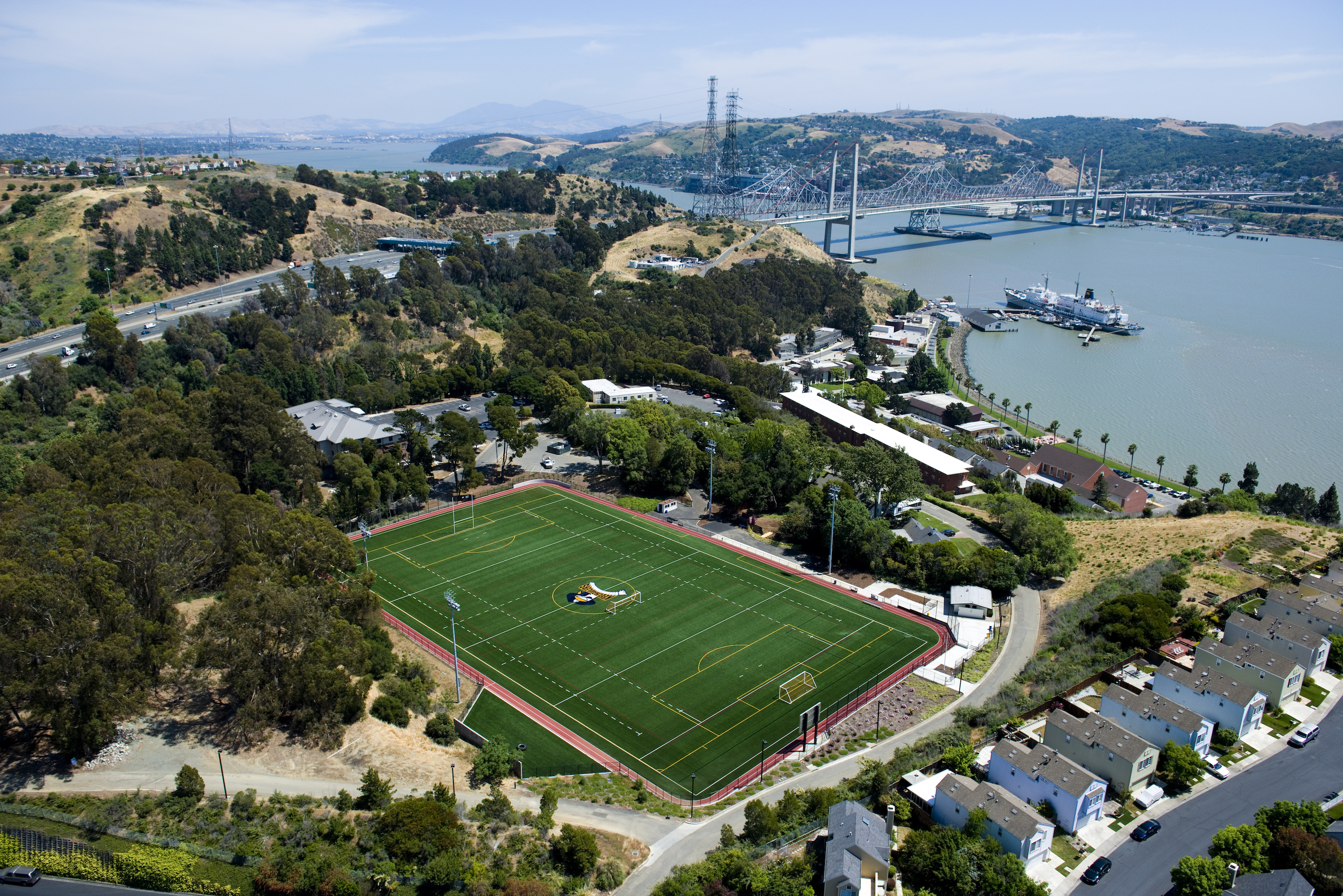 Aerial campus view of Cal Maritime