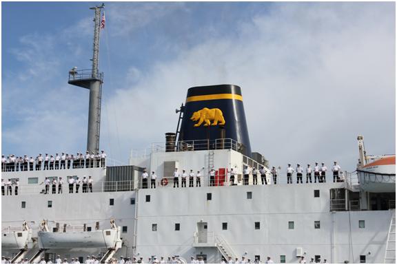 Close-up of Training Ship Golden Bear