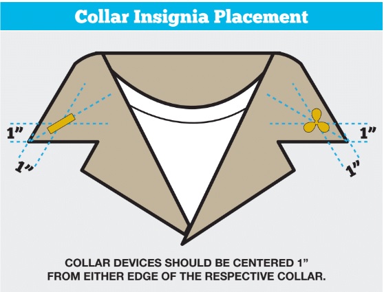 Collar insignia placement