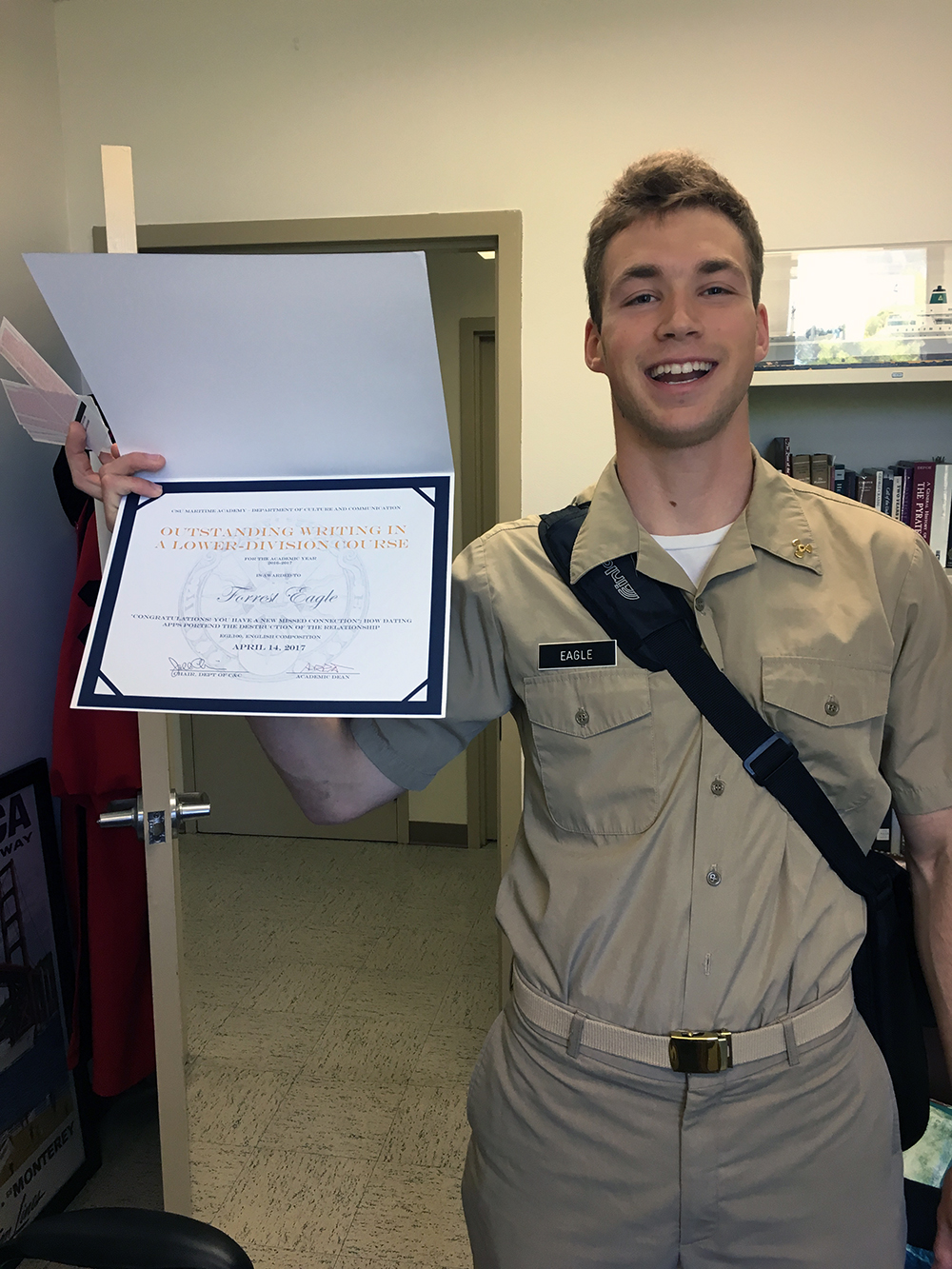 Forrest Eagle with award