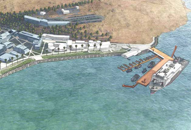 Rendering of the National Security Multi-Mission Vessel (NSMV) and Boat Basin & Pier Expansion (BB&PE)