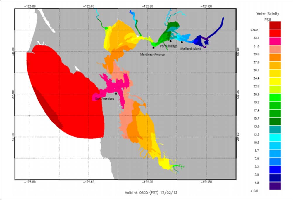 San Francisco salinity distribution map