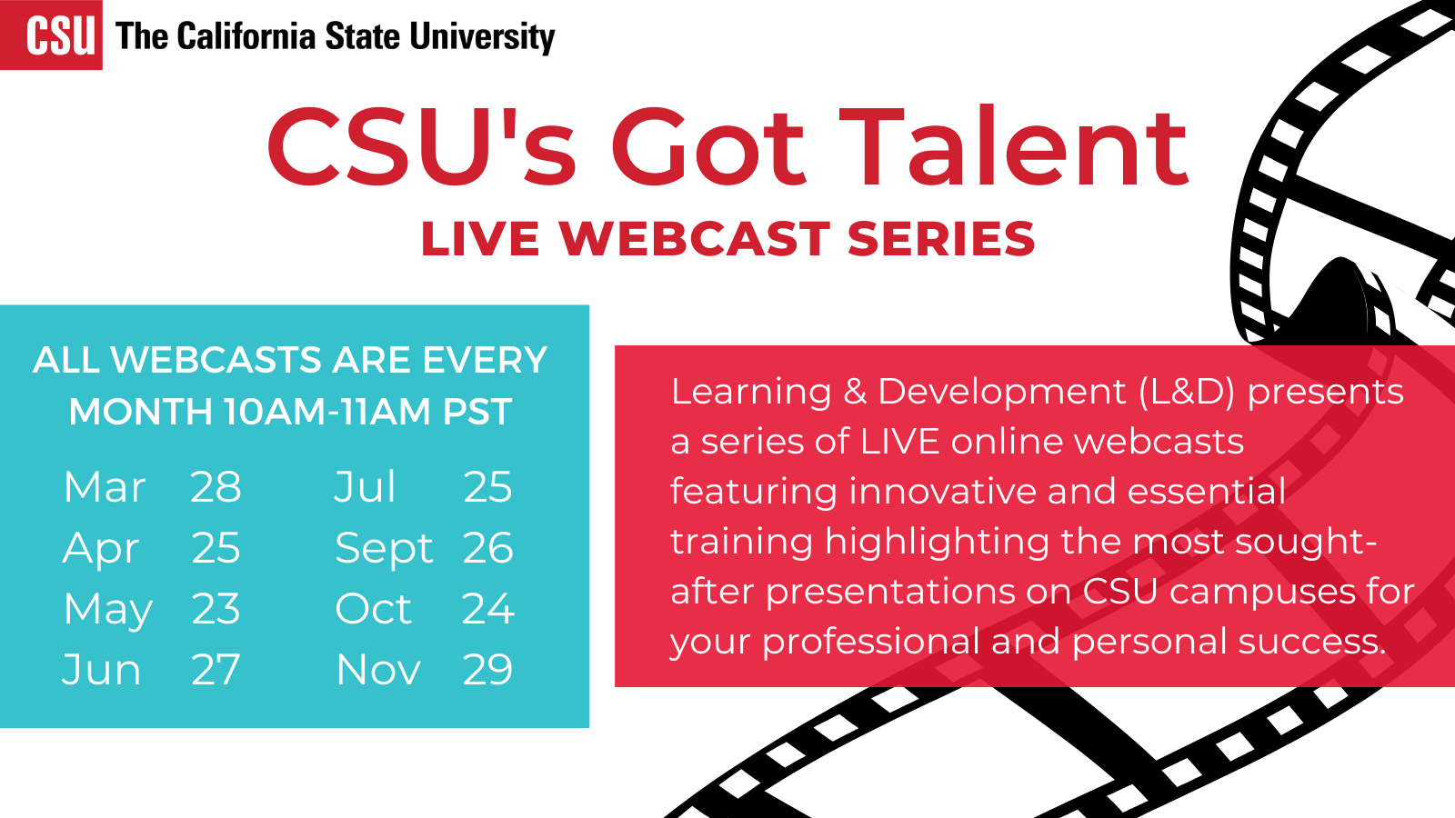 π»π§ All employees are invited to register for the CSUs Got Talent Webcast Series!