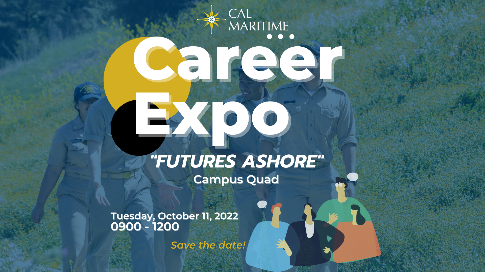 Career Expo "Futures Ashore" on the Campus Quad of CSU Maritime Academy, 10/11/22, 9 AM to 12 N
