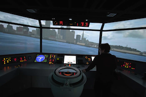 Cadet using ship simulator 