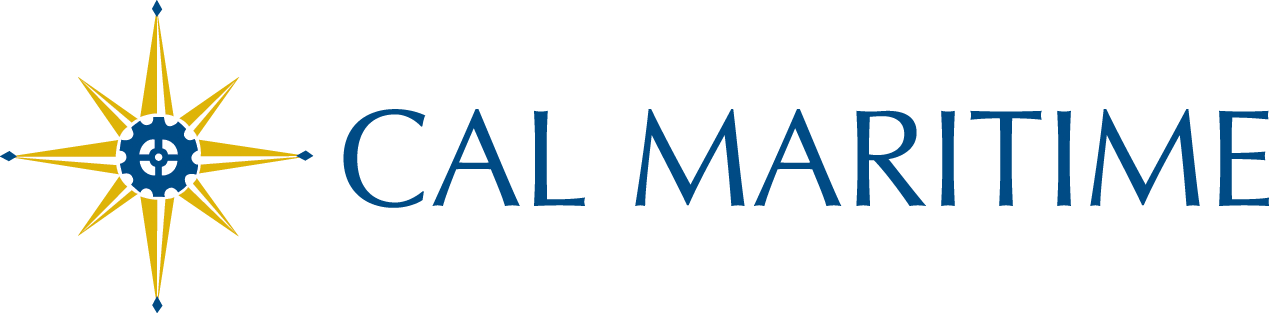 Logo Cal Maritime Compass Blue & Gold Horizontal