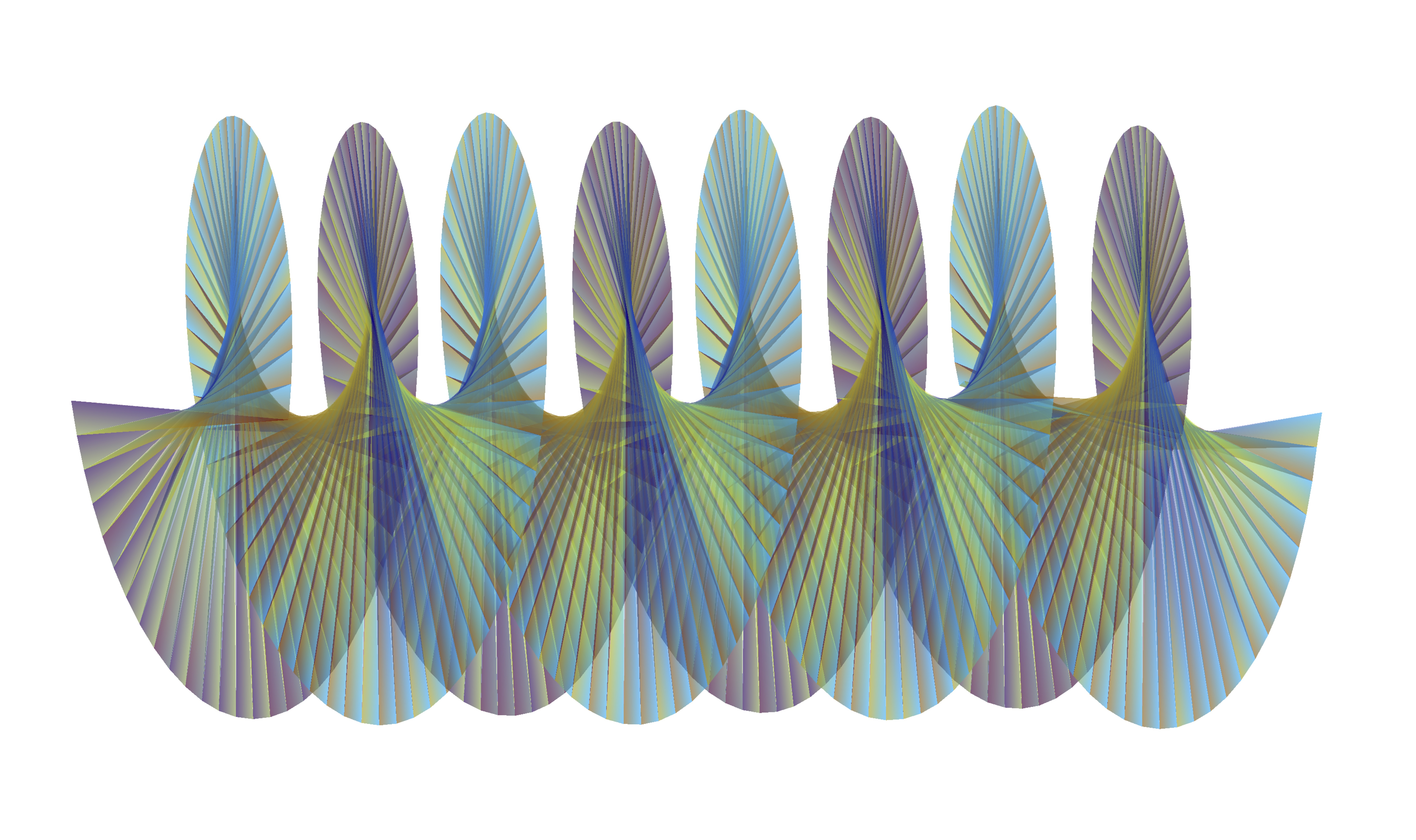 Helical path traced out by sperm.