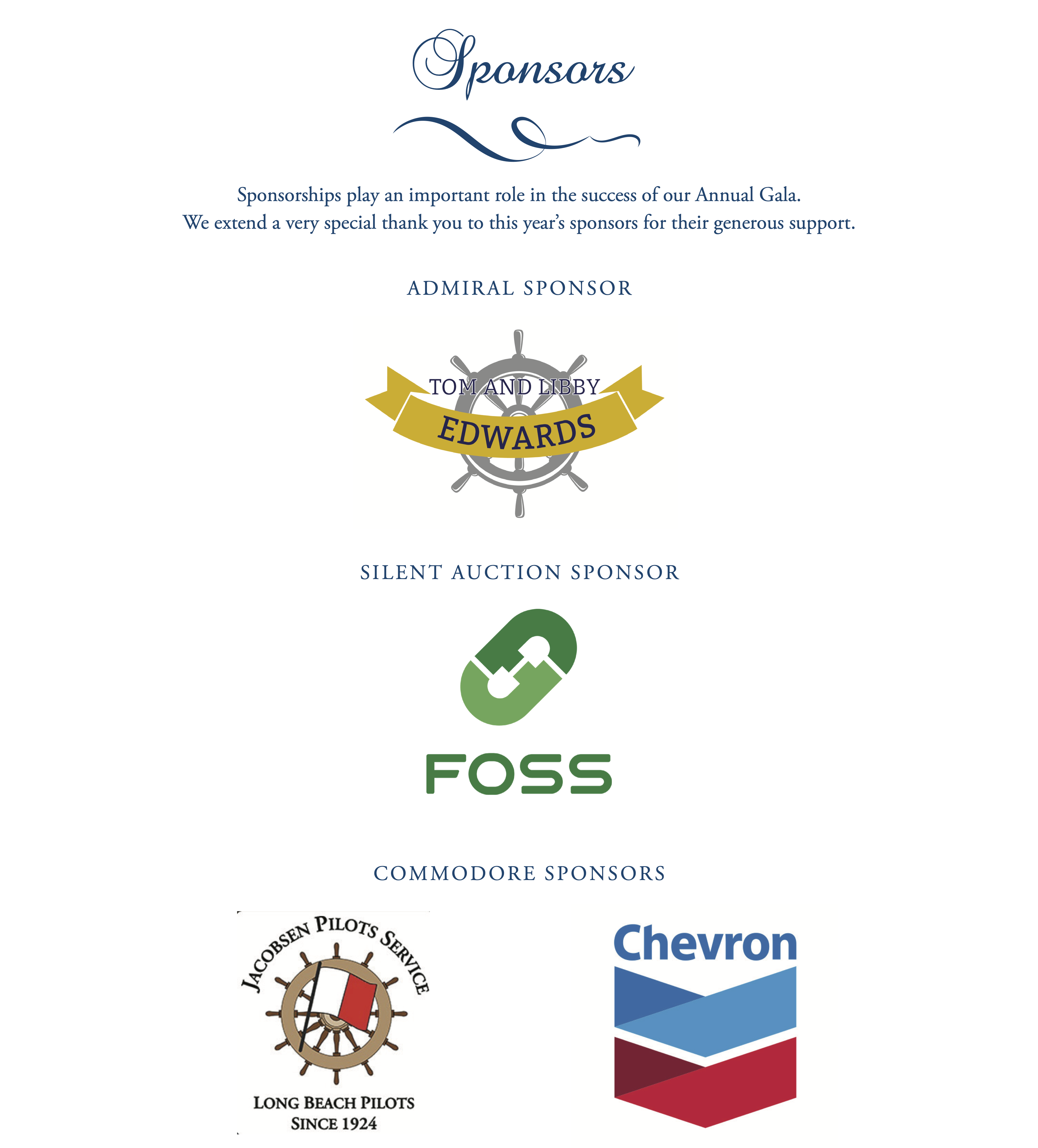 2022 Gala Sponsors 