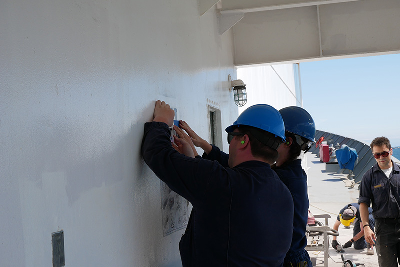 Cadets paint wall