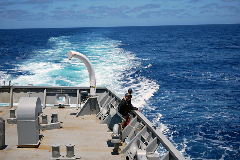 Cadets enjoying break on fantail