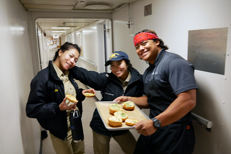 Cadets with gluten free garlic bread
