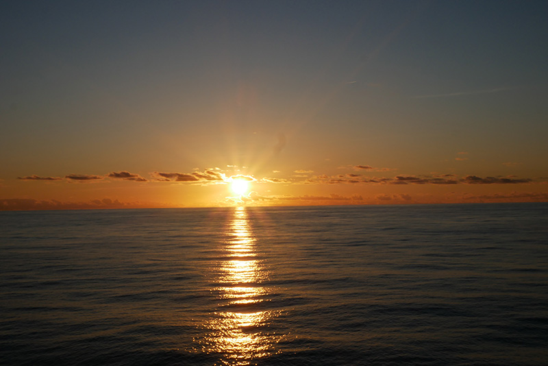 Sunset from starboard side