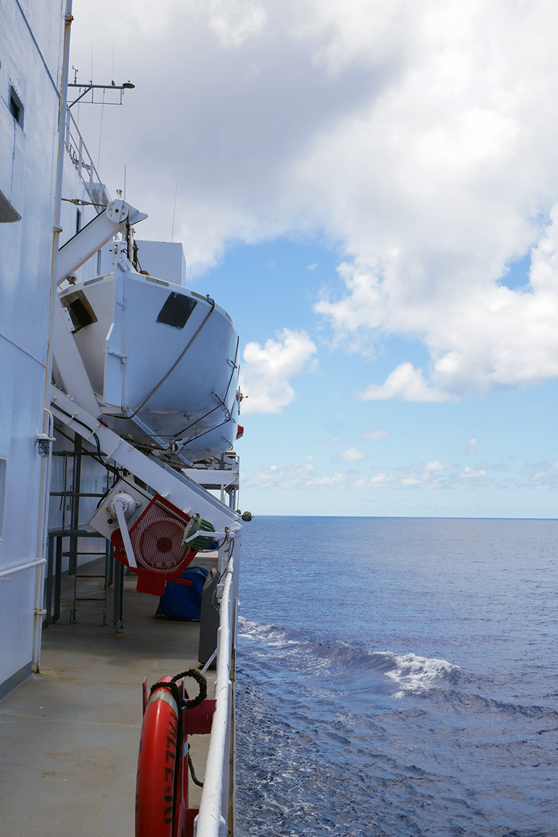 View of ocean from starboard side on TSGB