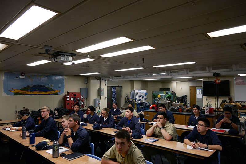 Engine cadets in power lab