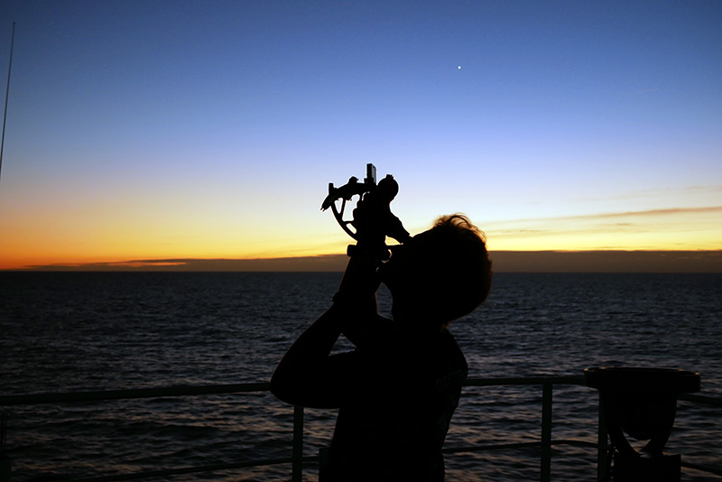 Cadet with sextant