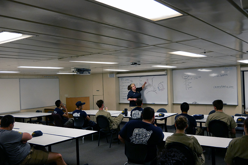Dr. Miller teaching deck cadets CPR