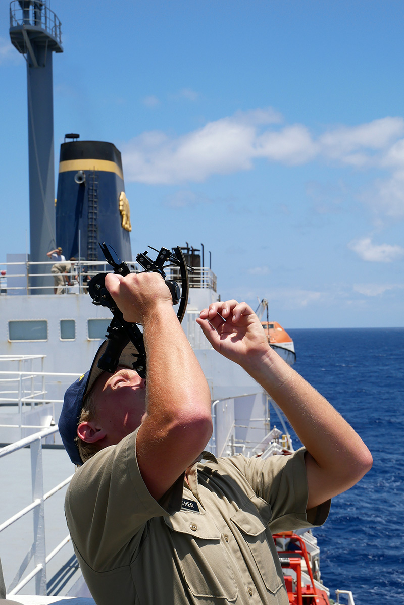 Cadet with sextant