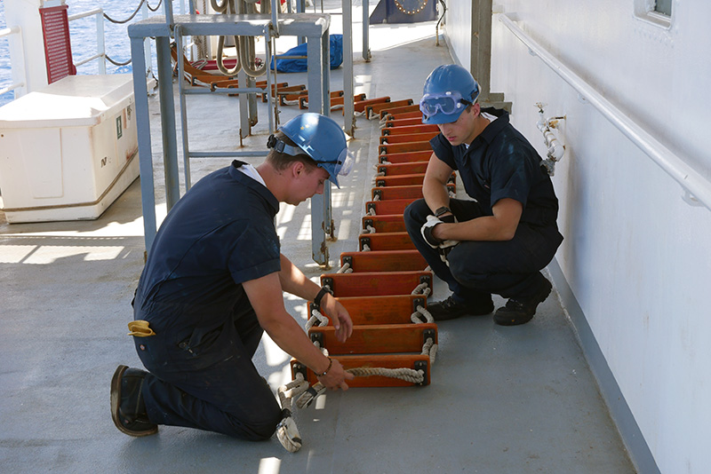 Cadets inspecting Jacobs Ladder