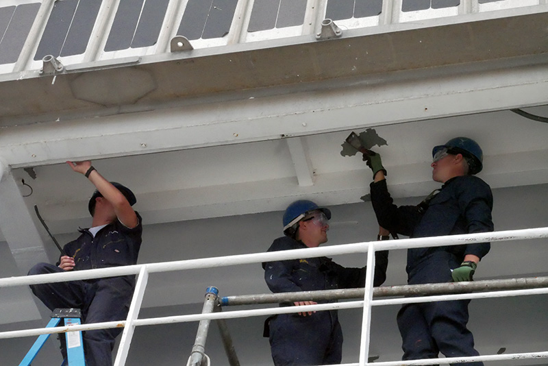 Cadets scraping paint