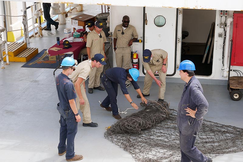 Cadets with net