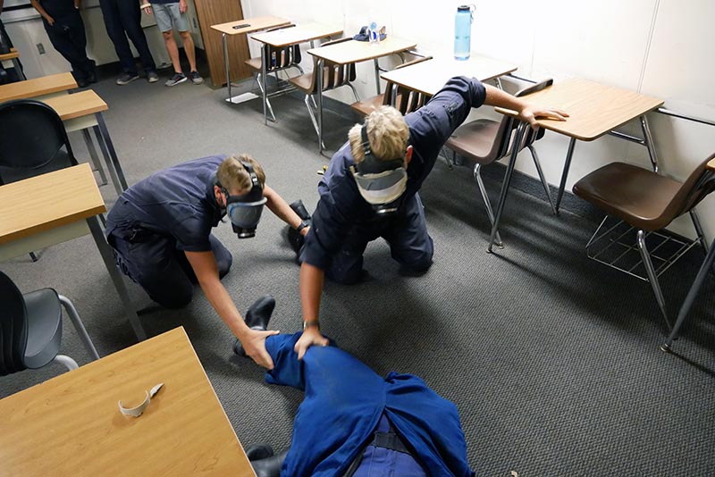 Cadets practice drills