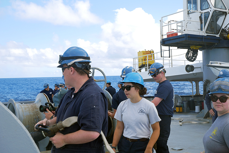 Cadets using fire hose