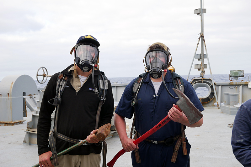 Two cadets in masks