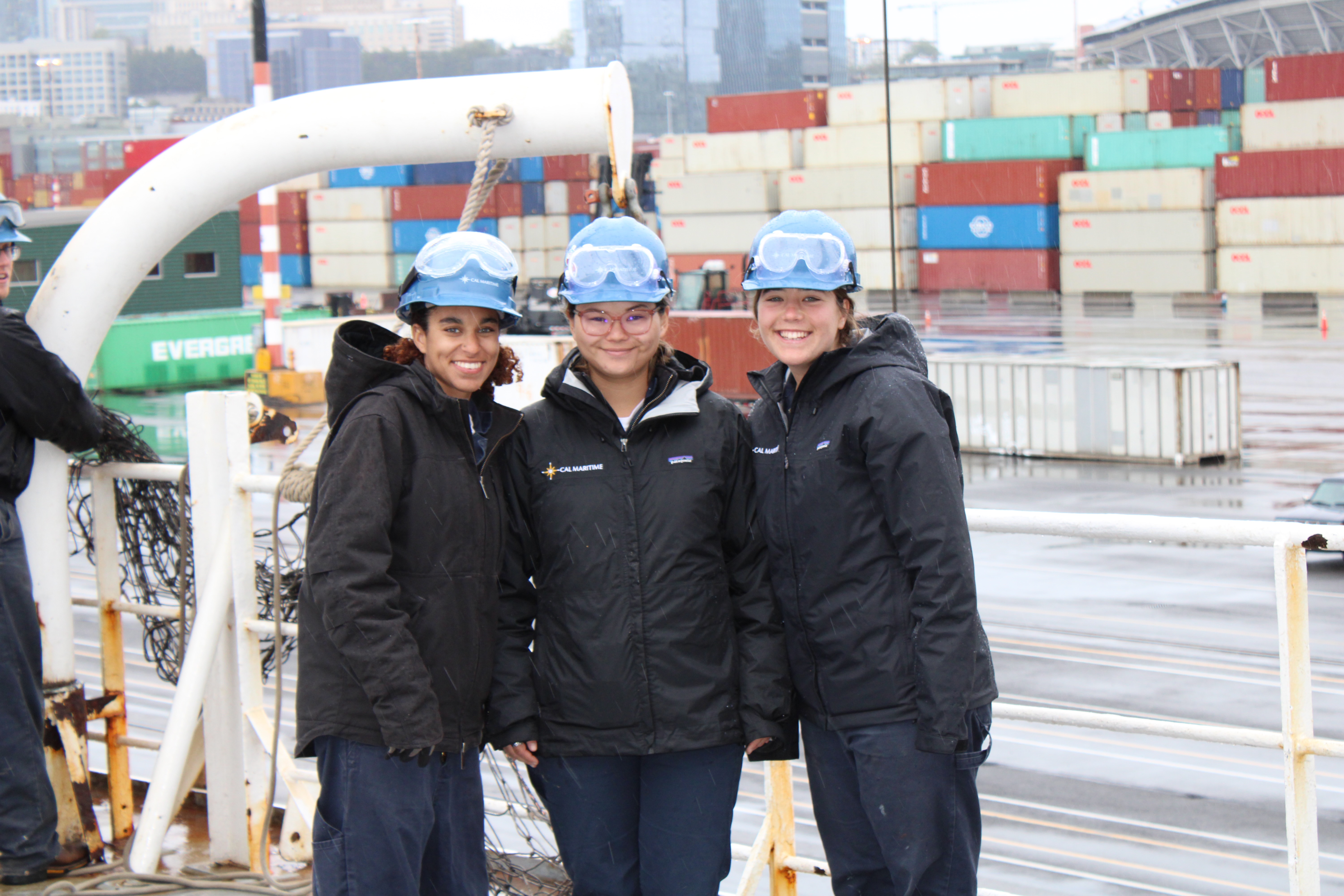 3Ccadets Alayna Celestine, Kayleigh Andres, Kate Dabrow smile for the camera