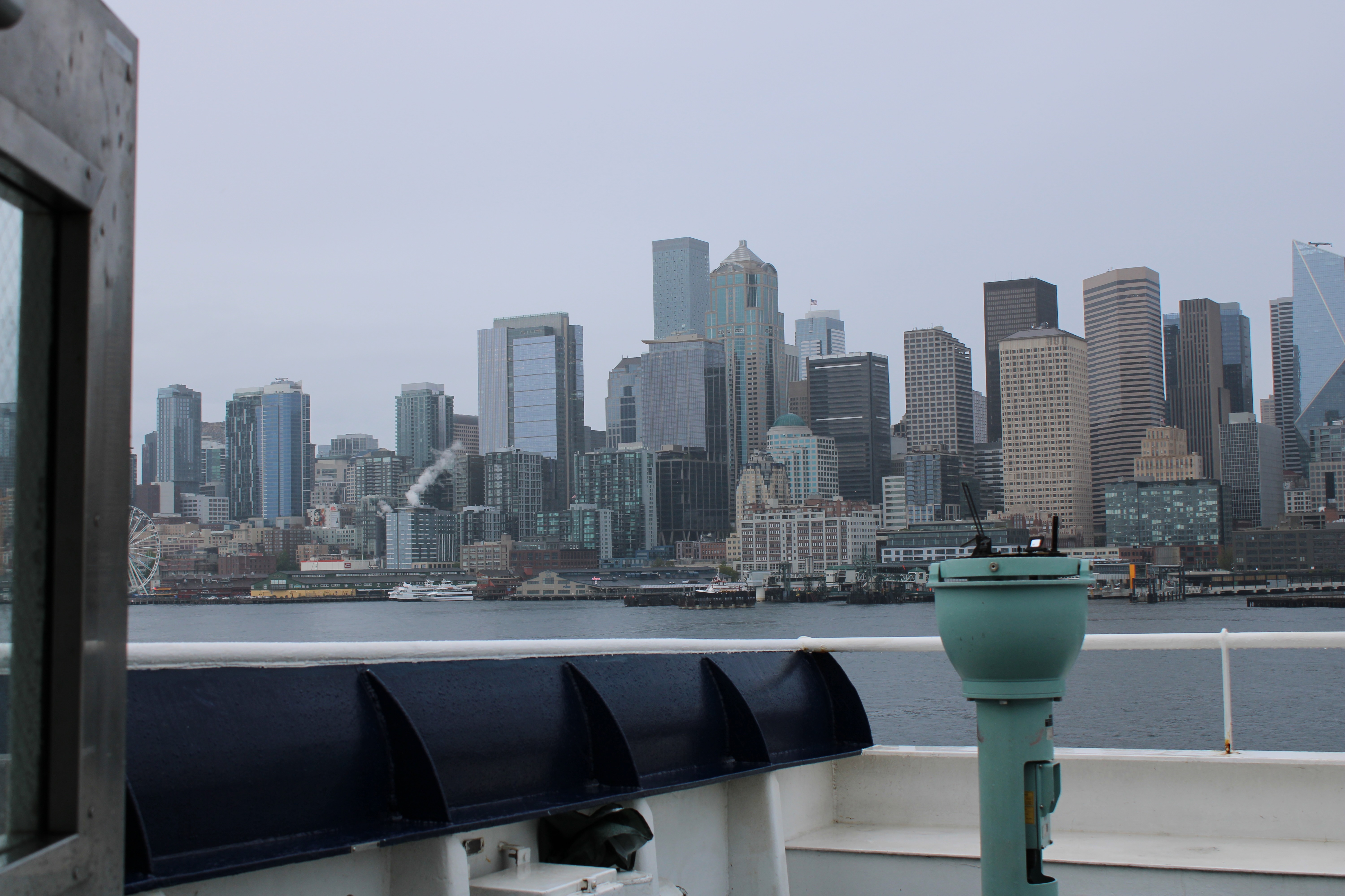 View of Seattle off starboard bridge wing- goodbye Seattle!