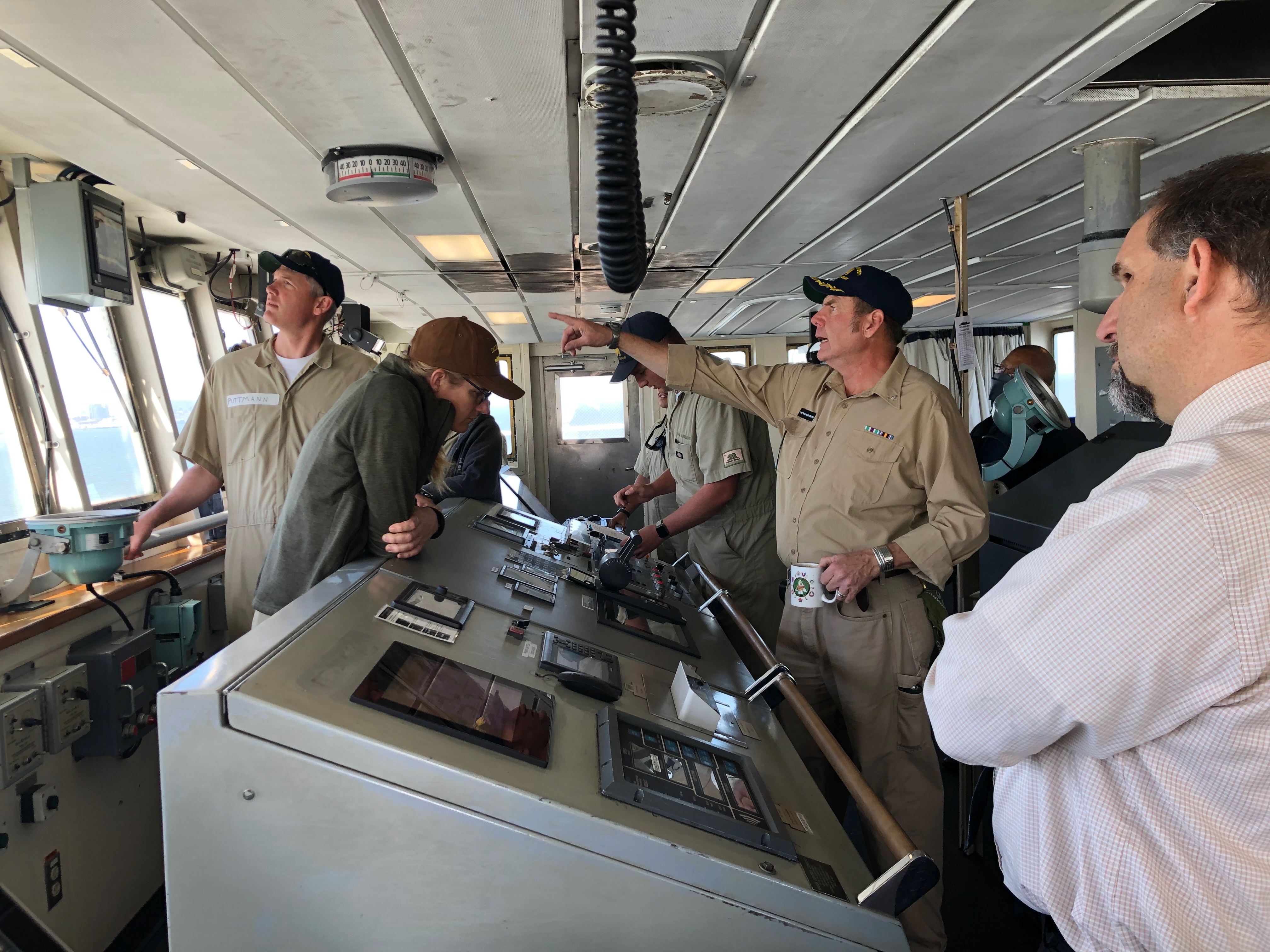 Captain commands while at the bridge 