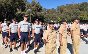 Cal Maritime cadets in formation.